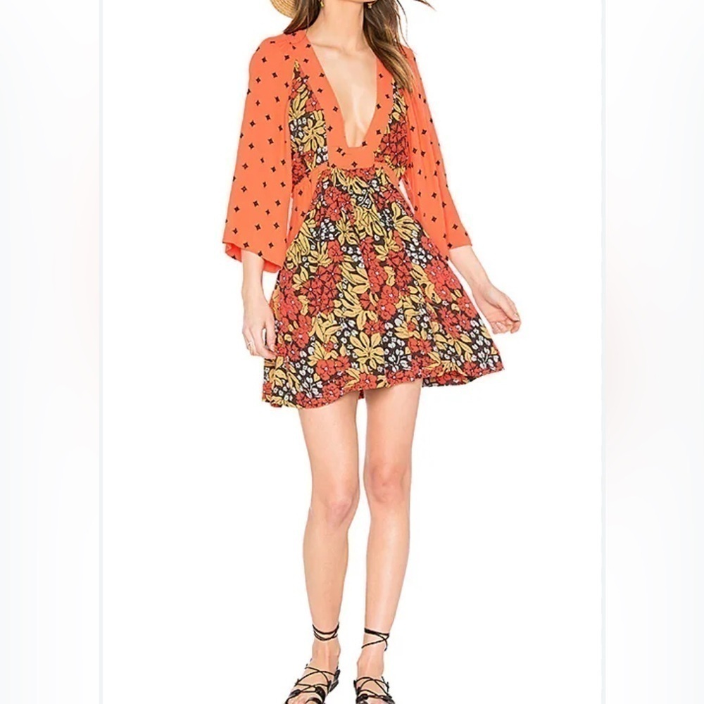 NWTO Free People Talulla Printed Mini Dress